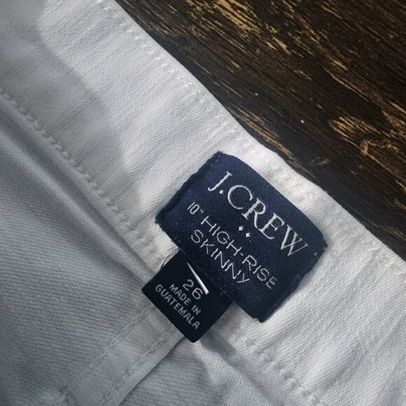 J.Crew Women's Jeans Toothpick Skinny Mid-Rise‎ Ankle White  Denim Size 26 - Picture 2 of 5